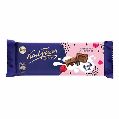Karl Fazer Raspberry Liquorice - 70 gram