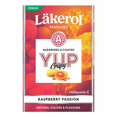 Läkerol Yup Crispy Raspberry Passion - 40 gram