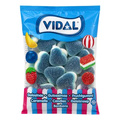 Sour Giant Blue Raspberry Heart Storpack - 1 kg
