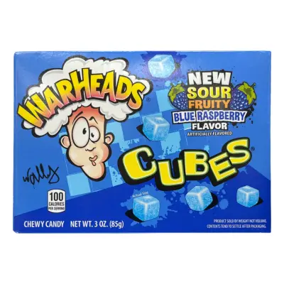 Warheads Blue Raspberry Cubes - 99 gram