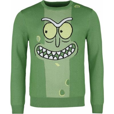Rick And Morty - Anime Stickad jumper - Pickle Rick - S M - för Herr - flerfärgad