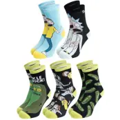Rick And Morty - Anime Strumpor - Rick And Morty - 5er Pack Herrensocken - EU 40-45 - för Herr - flerfärgad