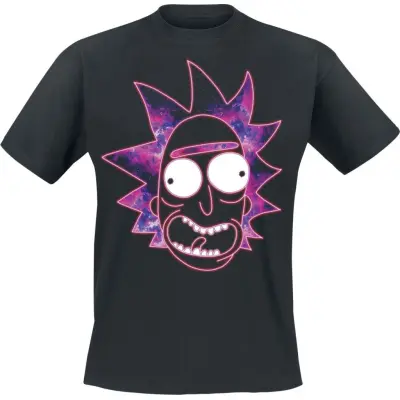 Rick And Morty - Anime T-shirt - Neon Rick - S M - för Herr - svart