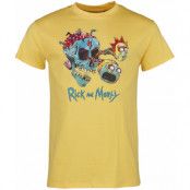 Rick And Morty - Anime T-shirt - Summer Vibes - S L - för Herr - gul