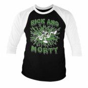 Rick And Morty Splash Baseball 3/4 Sleeve Tee, Long Sleeve T-Shirt