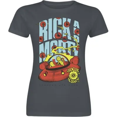 Rick And Morty T-shirt - Focus On Science - S XXL - för Dam - mörkgrå