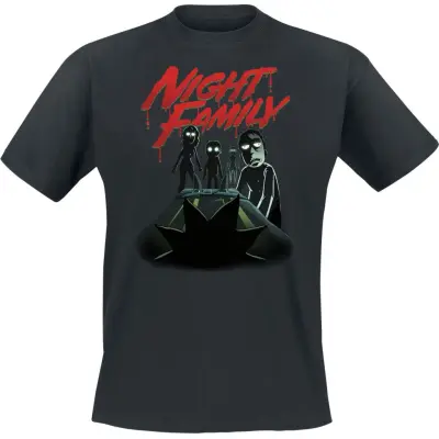 Rick And Morty T-shirt - Night Family - S L - för Herr - svart