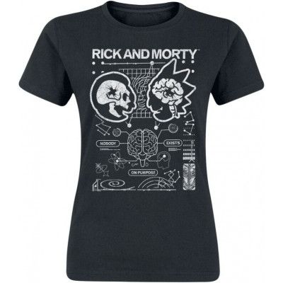 Rick And Morty T-shirt - Nobody Exists On Purpose - L XL - för Dam - svart