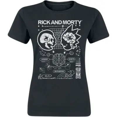Rick And Morty T-shirt - Nobody Exists On Purpose - L XL - för Dam - svart
