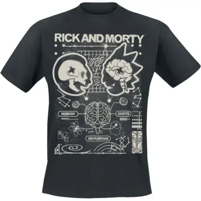 Rick And Morty T-shirt - Nobody Exists On Purpose - M XL - för Herr - svart