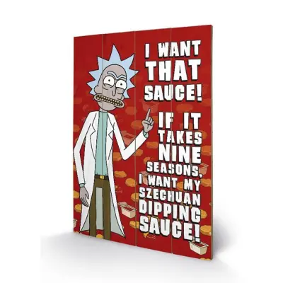 Rick & Morty - Wood Print 40X59 - Szechuan Sauce