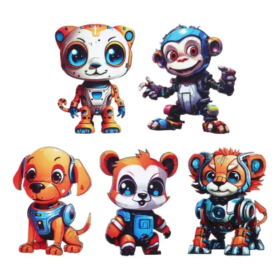 Bordsdekorationer Robotdjur - 10-pack