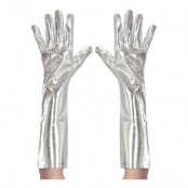Långa Handskar i Silvermetallic