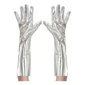 Långa Handskar i Silvermetallic