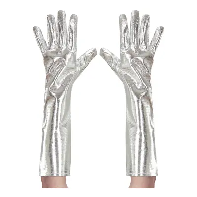 Långa Handskar i Silvermetallic - One size
