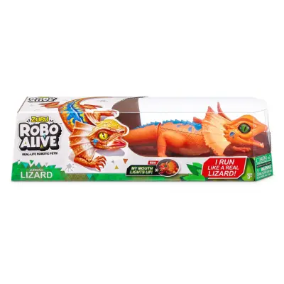 Robo Alive Frilled Neck Lizard : Färg - Orange - Robo Alive -  Leksaksaffären