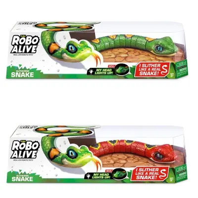 RoboAlive Slithering Snake Light up : Färg - Grön - Robo Alive -  Leksaksaffären