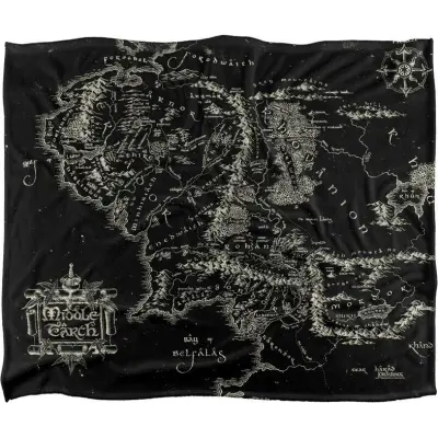 Sagan om Ringen Filtar - Middle Earth Map - för None - flerfärgad