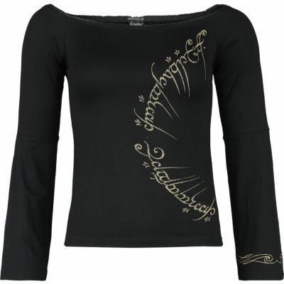 Sagan om Ringen Långärmad tröja - Ring Inscription - S XXL - för Dam - svart