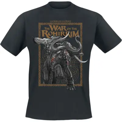 Sagan om Ringen T-shirt - Die Schlacht der Rohirrim - Rabid Mumak - S 3XL - för Herr - svart