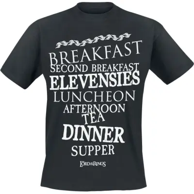 Sagan om Ringen T-shirt - Hobbit Meals - M 4XL - för Herr - svart