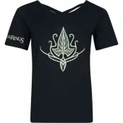 Sagan om Ringen T-shirt - Leaf of Lorien - M XL - för Dam - svart