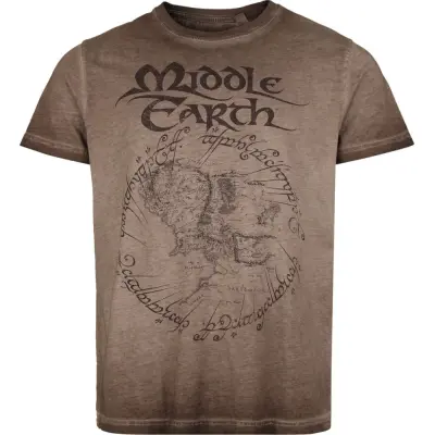 Sagan om Ringen T-shirt - Middle Earth - S 4XL - för Herr - ljusbrun