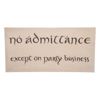 Weta Workshop The Hobbit - No Admittance Sign Poster