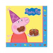 16 stk Födelsedag Servietter 33x33 cm - Peppa Pig