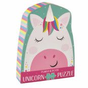 FLOSS & ROCK Rainbow Unicorn 12pc Shaped Jigsaw with Shaped Box - 40P3597