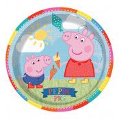 Papperstallrikar Greta Gris/Peppa Pig - 8-pack