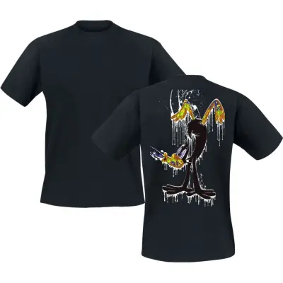 Looney Tunes - Anime T-shirt - Duff Duck - Paint Hand Stand - M 3XL - för Herr - svart
