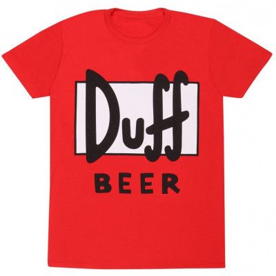 The Simpsons - Anime T-shirt - Duff - S XXL - för Herr - röd