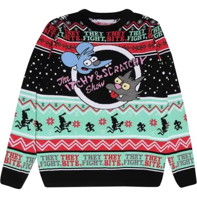 The Simpsons - Anime Christmas jumper - Die Simpsons - Itchy & Scratchy - S XXL - för Herr - flerfärgad