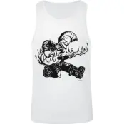 The Simpsons - Anime Linnen - Homer Guitar - S XXL - för Herr - vit