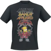 The Simpsons - Anime T-shirt - All The Best Bands - S XXL - för Herr - svart