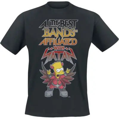 The Simpsons - Anime T-shirt - All The Best Bands - S XXL - för Herr - svart