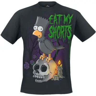 The Simpsons - Anime T-shirt - Bart Raven - S 4XL - för Herr - svart