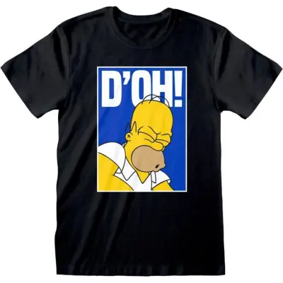 The Simpsons - Anime T-shirt - D'OH! - S XXL - för Herr - svart