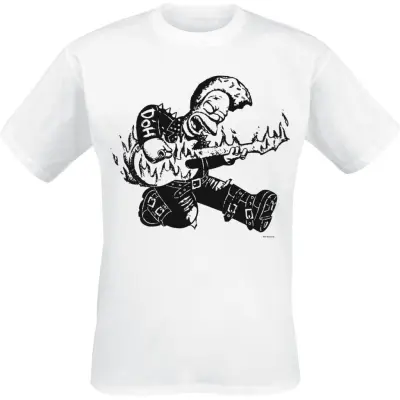 The Simpsons - Anime T-shirt - Homer Guitar - S XXL - för Herr - vit