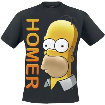 The Simpsons - Anime T-shirt - Homer Portrait - S 4XL - för Herr - svart