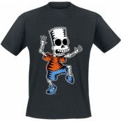 The Simpsons - Anime T-shirt - Skeleton Bart - M XL - för Herr - svart