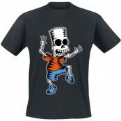 The Simpsons - Anime T-shirt - Skeleton Bart - L XXL - för Herr - svart