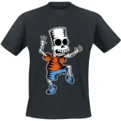 The Simpsons - Anime T-shirt - Skeleton Bart - S L - för Herr - svart
