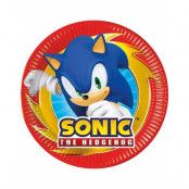 8 stk Pappstallrikar 20 cm - Sonic the Hedgehog