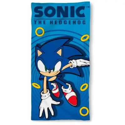 Beach Towel Sonic The Hedgehog With Rings Microfibre