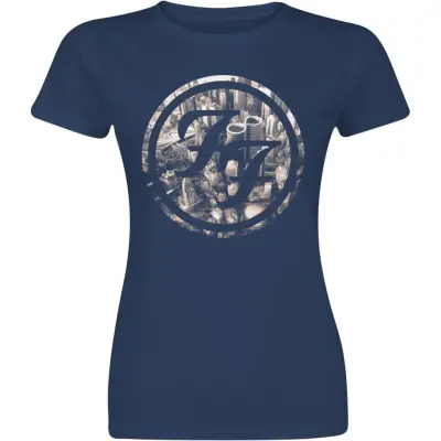 Foo Fighters T-shirt - Sonic Highways - L XXL - för Dam - marinblå