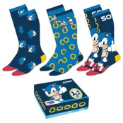 Sonic - 3 Pairs Socks Pack (Uk Size 6,5-11)