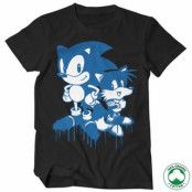 Sonic and Tails Sprayed Organic Tee, T-Shirt