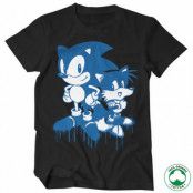 Sonic and Tails Sprayed Organic Tee